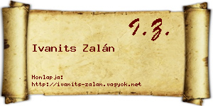 Ivanits Zalán névjegykártya