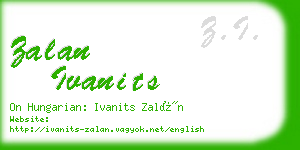 zalan ivanits business card